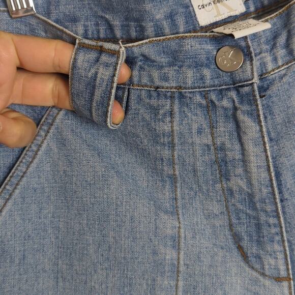 Vintage Calvin Klein Cropped Straight Wide Leg Jeans Light Wash Women's 8 - Picture 7 of 12